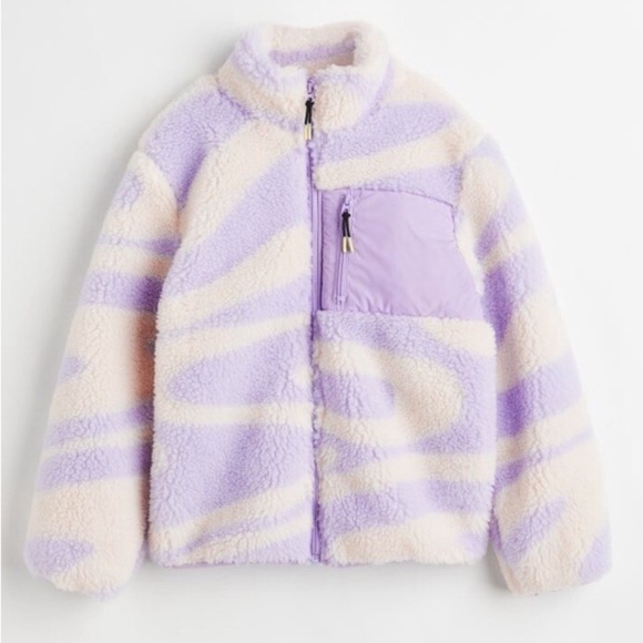 H&M Other - H&M Kids Purple and Cream Fleece Jacket 12/14y